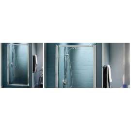 27 to 28.75in x 64.5in Frameless Pivot Alcove Shower Door with Clear Glass, in Chrome