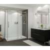 60in x 36in Rectangular Corner Right Acrylic Shower Base with Right Hand Drain, in White