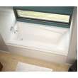 60in x 32in x 20in Rectangular Acrylic Alcove Soaking Bathtub with Integrated Tiling Flange, in White