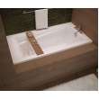 60in x 32in x 20in Rectangular Acrylic Alcove Soaking Bathtub with Integrated Tiling Flange, in White