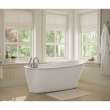 60in x 32in x 25in Oval Freestanding Fiberglass Soaking Bathtub with and End Drain, in White