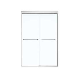 Kameleon 134563-900-084-000 43 to 47in x 71in Semi-frameless Slider Alcove Shower Door with Clear Glass, in Chrome