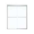 Kameleon 134565-900-084-000 55 to 59in x 71in Semi-frameless Slider Alcove Shower Door with Clear Glass, in Chrome