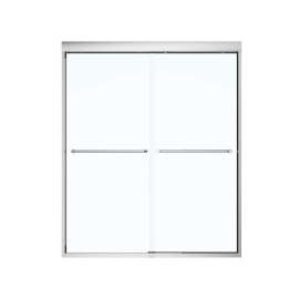55 to 59in x 71in Semi-frameless Slider Alcove Shower Door with Clear Glass, in Chrome