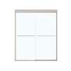 55 to 59in x 71in Semi-frameless Slider Alcove Shower Door with Clear Glass, in Brushed Nickel