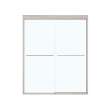 55 to 59in x 71in Semi-frameless Slider Alcove Shower Door with Clear Glass, in Brushed Nickel