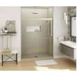 55 to 59in x 71in Semi-frameless Slider Alcove Shower Door with Clear Glass, in Brushed Nickel