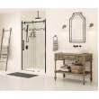 44.5 to 47in x 78.75in Frameless Slider Alcove Shower Door with Clear Glass, in Dark Bronze