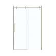 44.5 to 47in x 78.75in Frameless Slider Alcove Shower Door with Clear Glass, in Brushed Nickel