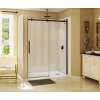 56.5 to 59in x 78.75in Frameless Slider Alcove Shower Door with Clear Glass, in Dark Bronze