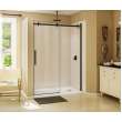 56.5 to 59in x 78.75in Frameless Slider Alcove Shower Door with Clear Glass, in Dark Bronze