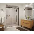 56.5 to 59in x 78.75in Frameless Slider Alcove Shower Door with Clear Glass, in Dark Bronze