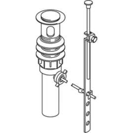 Lavatory drain assembly, non-metallic in Chrome