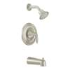 Eva T2133BN Bath and Shower Faucet with Posi-Temp Pressure Balanced Trim in Brushed Nickel