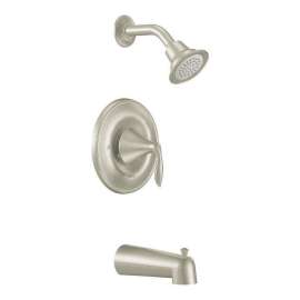 Eva T2133BN Bath and Shower Faucet with Posi-Temp Pressure Balanced Trim in Brushed Nickel