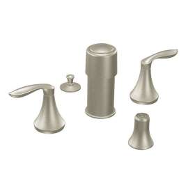 Double Handle Bidet Faucet in Brushed Nickel