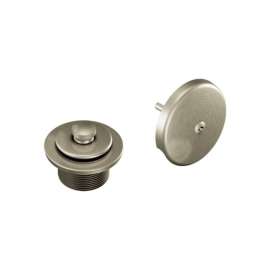 1-1/2in Threaded Tub Drain Kit with Push-N-Lock Drain Assembly in Brushed Nickel