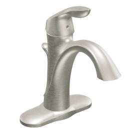 Eva 6400BN Single Handle Single Hole Bathroom Faucet in Brushed Nickel