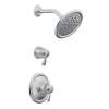 Double Handle Thermostatic Shower Trim with Rain Shower Head in Chrome