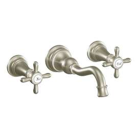 Weymouth TS42112BN Double Handle Wall Mounted Bathroom Faucet in Brushed Nickel