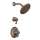 Double Handle Thermostatic Shower Trim with Rain Shower Head in Oil Rubbed Bronze