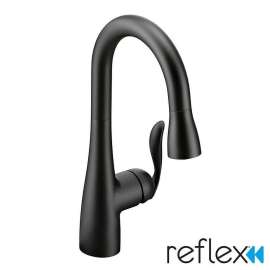Single Handle Pulldown Bar Faucet in Matte Black