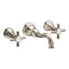 Double Handle Wall Mounted Bathroom Faucet in Nickel