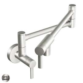 Wall Mounted Pot Filler Kitchen Faucet in Spot Resist Stainless