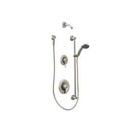 Shower System Trim Package with 2.5 GPM Single Function Hand Shower and Slide Bar Less Rough-In Valve in Classic Brushed Nickel