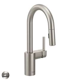 Single Handle Pulldown Bar Faucet in Spot Resist Stainless