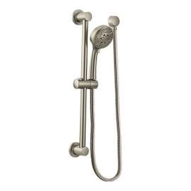 Multi-Function Hand Shower Package with Hose and Slide Bar in Brushed Nickel