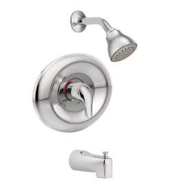 Bath and Shower Faucet with Pressure Balanced Trim in Chrome