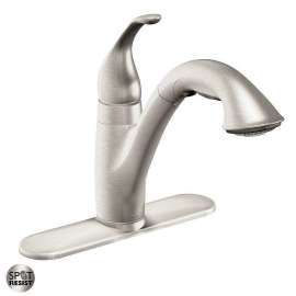 Single Handle Pullout Kitchen Faucet in Spot Resist Stainless