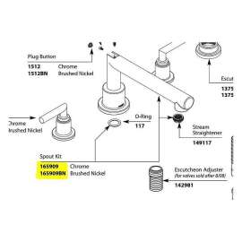 8-5/64in Tub Spout (With Diverter) in Brushed Nickel