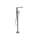 Free Standing Tub Filler with Hand Shower in Brushed Nickel