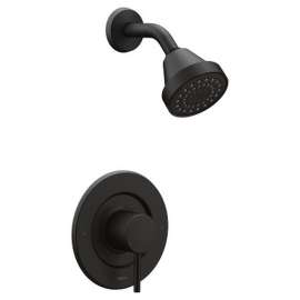 Single Handle Posi-Temp Pressure Balanced Shower Trim with 1.75 GPM Shower Head in Matte Black