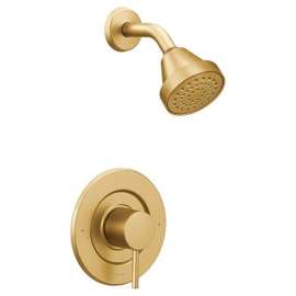 Single Handle Posi-Temp Pressure Balanced Shower Trim with 2.5 GPM Shower Head in Brushed Gold