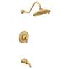 2.5 GPM Single Handle Pressure Balance Tub and Shower Faucet Trim Kit in Brushed Gold