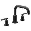 Two-Handle Non Diverter Roman Tub Faucet in Matte Black