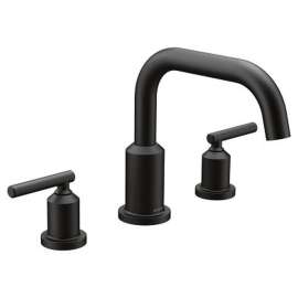 Two-Handle Non Diverter Roman Tub Faucet in Matte Black
