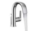 Single Handle High Arc Bathroom Sink Faucet with Metal Pop-Up Drain Assembly in Chrome