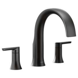 Two-Handle High Arc Roman Tub Faucet in Matte Black