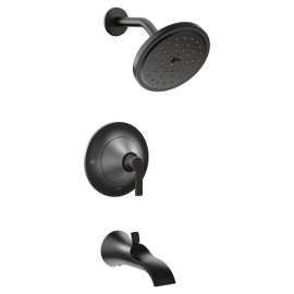 Tub and Shower Trim Package with 2.5 GPM Single Function Shower Head in Matte Black