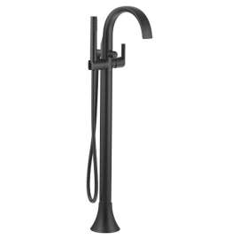 Single Handle Tub Filler with Hand Shower in Matte Black