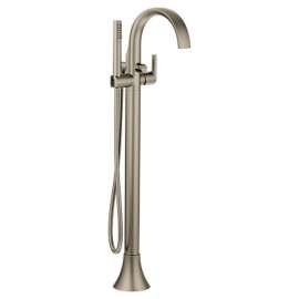 Single Handle Tub Filler with Hand Shower in Brushed Nickel