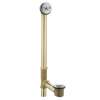 Tub Drain with Brass Tubing and Trip Lever Drain Assembly in Chrome