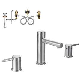 2-Handle Lavatory Faucet with Rough-in and Drain in Chrome