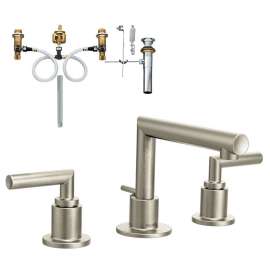 Two-Handle Widespread Bathroom Faucet in Brushed Nickel