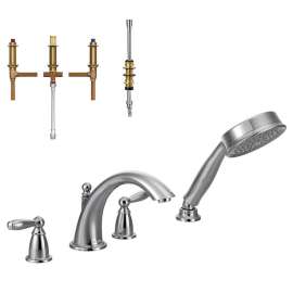 8-1/8-Inch Roman Tub Faucet with Hand Shower in Chrome
