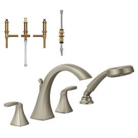 8-1/4-Inch Roman Tub Faucet with Hand Shower in Brushed Nickel